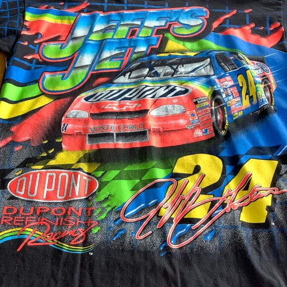 VTG Rare NASCAR #24 Jeff Gordon Jeff’s Jet All Over Print T-Shirt Men’s Large - Picture 9 of 15